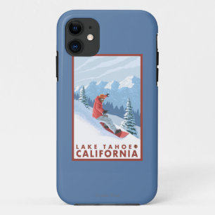 Snowboarder Scene - Lake Tahoe, California iPhone 11 Case