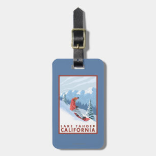 Snowboarder Scene - Lake Tahoe, California Luggage Tag