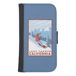 Snowboarder Scene - Lake Tahoe, California Galaxy S4 Wallet Case