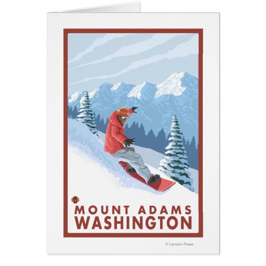 Snowboarder Scene - Mount Adams, Washington Cards (Front)