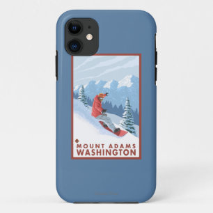Snowboarder Scene - Mount Adams, Washington iPhone 11 Case