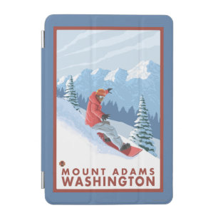 Snowboarder Scene - Mount Adams, Washington iPad Mini Cover