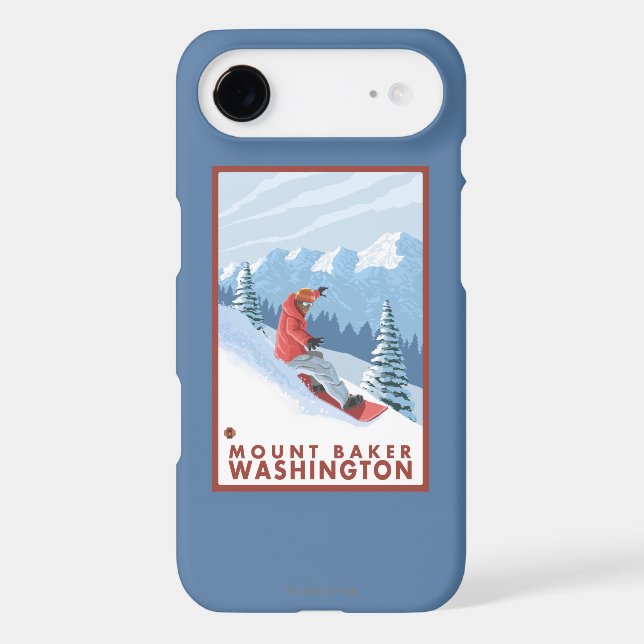 Snowboarder Scene - Mount Baker, Washington Case-Mate iPhone Case (Back)