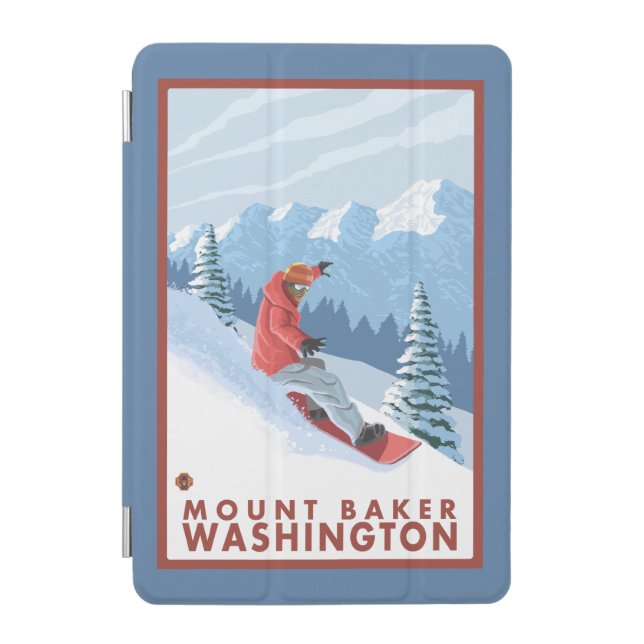 Snowboarder Scene - Mount Baker, Washington iPad Mini Cover (Front)