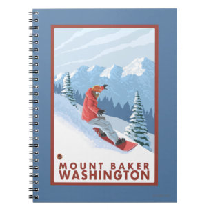 Snowboarder Scene - Mount Baker, Washington Notebook