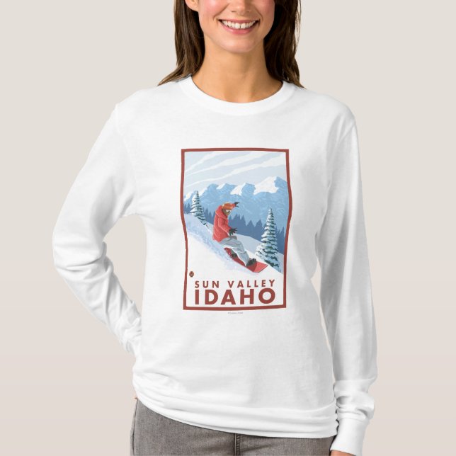 Snowboarder Scene - Sun Valley, Idaho T-Shirt (Front)