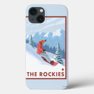 Snowboarder Scene - The Rockies iPhone 13 Case