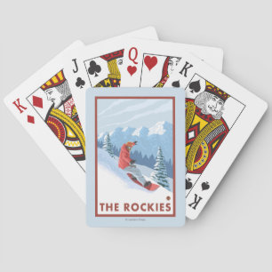 Snowboarder Scene - The Rockies Poker Cards