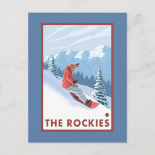 Snowboarder Scene - The Rockies Postcard