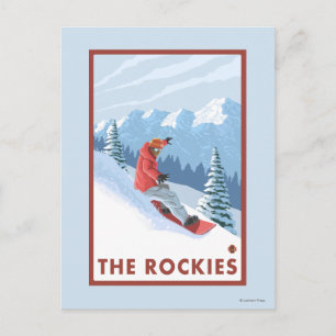 Snowboarder Scene - The Rockies Postcard