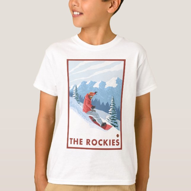 Snowboarder Scene - The Rockies T-Shirt (Front)