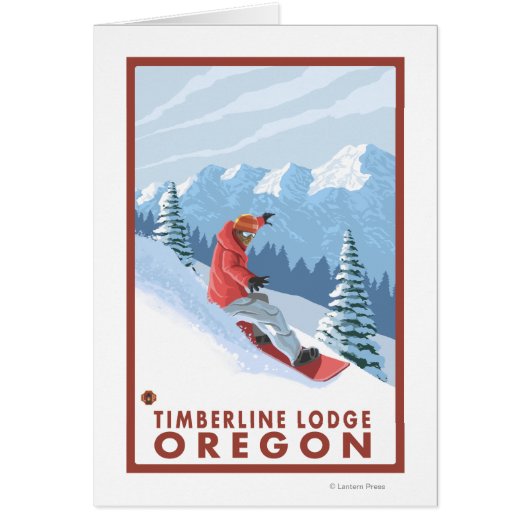 Snowboarder Scene - Timberline Lodge, Oregon Cards (Front)