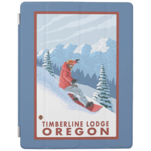 Snowboarder Scene - Timberline Lodge, Oregon iPad Smart Cover