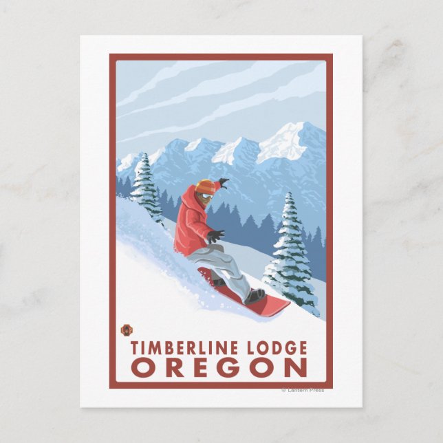 Snowboarder Scene - Timberline Lodge, Oregon Postcard (Front)
