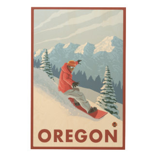 Snowboarder Scene- Vintage Travel Poster