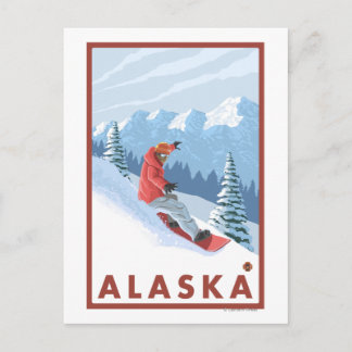 Snowboarder Scene- Vintage Travel Poster 2 Postcard