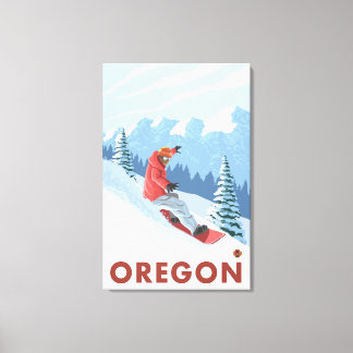 Snowboarder Scene- Vintage Travel Poster Canvas Print