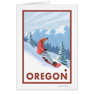 Snowboarder Scene- Vintage Travel Poster Cards