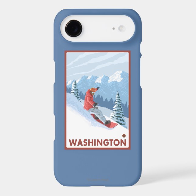 Snowboarder Scene - Washington Case-Mate iPhone Case (Back)