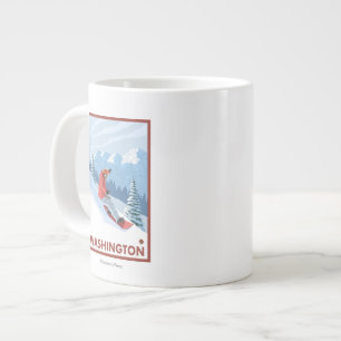 Snowboarder Scene - Washington Giant Coffee Mug