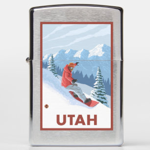 Snowboarder SceneUtah Zippo Lighter
