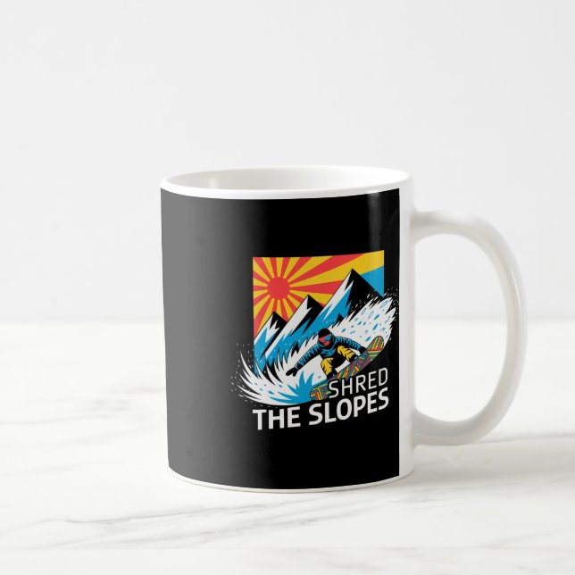 Snowboarder Shred The Slopes Snowboarding Enthusia Coffee Mug (Right)