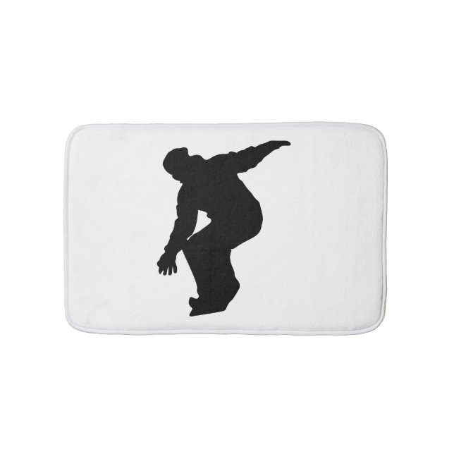 Snowboarder Silhouette Bathroom Mat (Front)