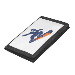 Snowboarder silhouette - Choose background color Trifold Wallet