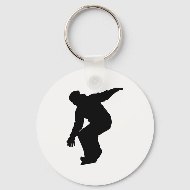 Snowboarder Silhouette Keychain (Front)
