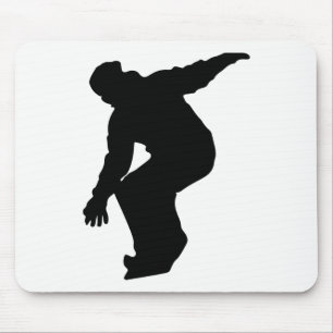 Snowboarder Silhouette Mouse Pad