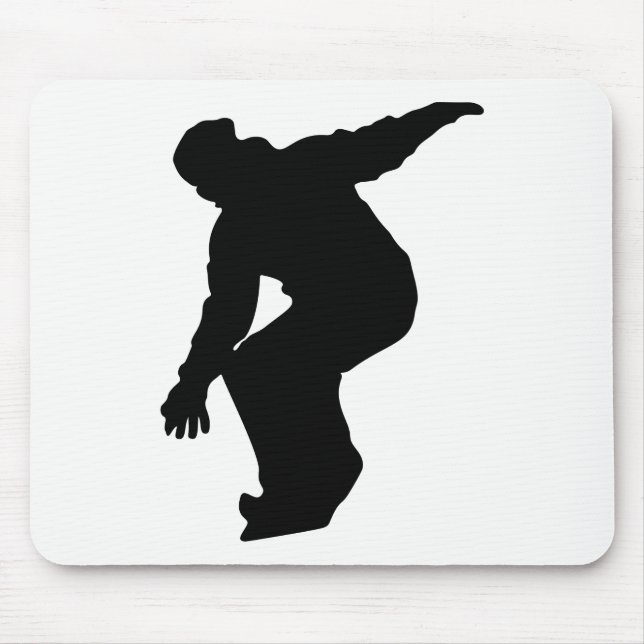 Snowboarder Silhouette Mouse Pad (Front)