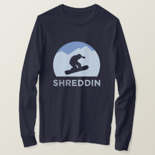 Snowboarder Silhouette Shreddin Long Sleeve T-Shirt