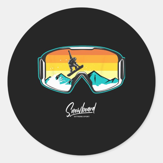 Snowboarder Snow Boarding Snowboarders 1  Classic Round Sticker (Front)