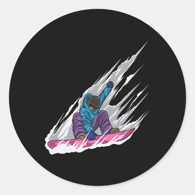 Snowboarder - Snowboard - Freestyle Snowboarding L Classic Round Sticker (Front)