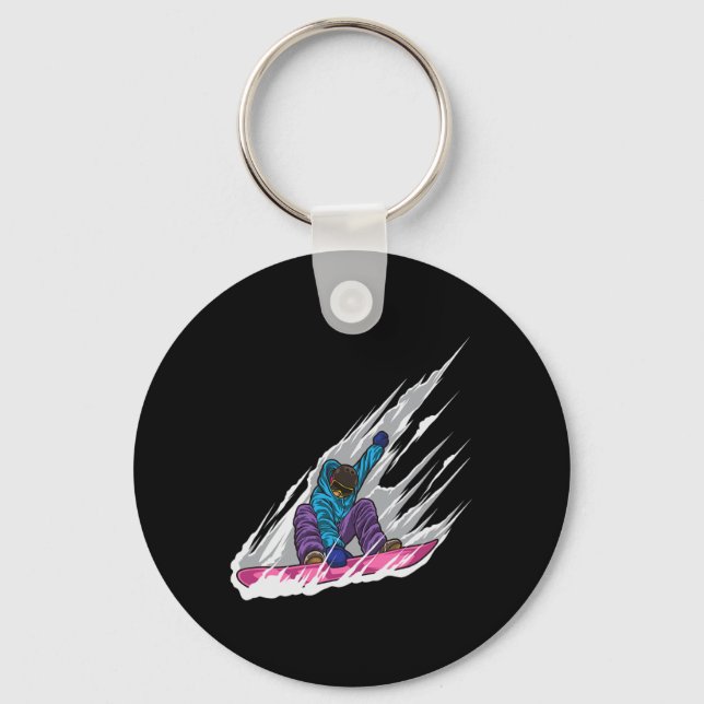 Snowboarder - Snowboard - Freestyle Snowboarding L Keychain (Front)