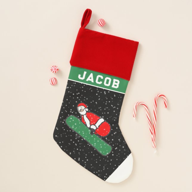 Snowboarder Snowboarding Christmas Stocking (Front)