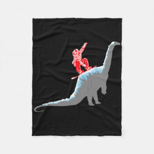 Snowboarder Snowboarding Mountain Snowboard Dinosa Fleece Blanket