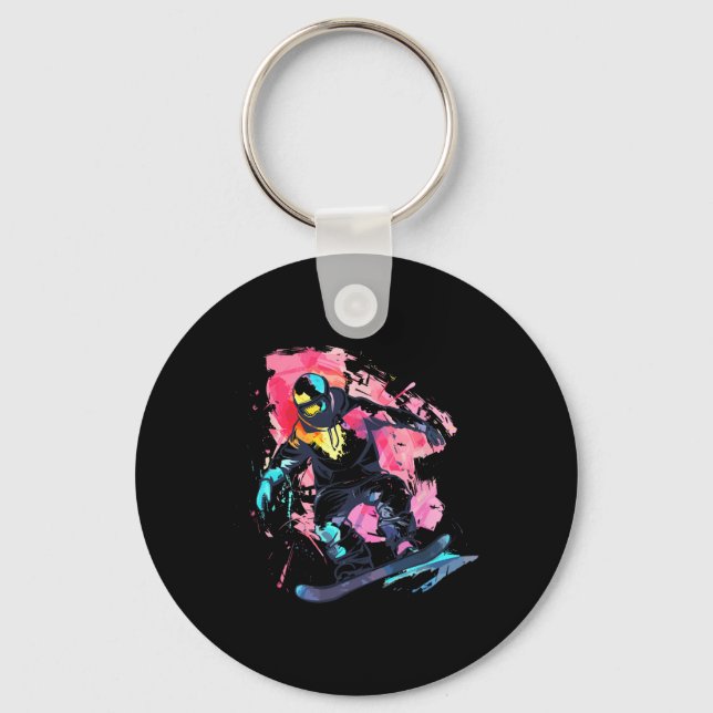 Snowboarder Snowboarding Slopestyle  Keychain (Front)