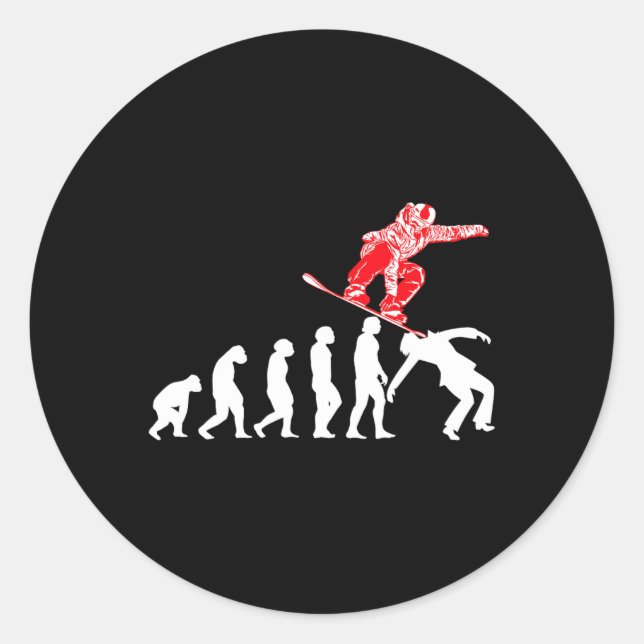 Snowboarder Snowboarding Snowboard  Classic Round Sticker (Front)