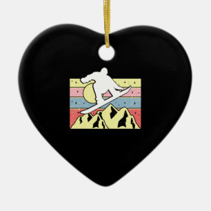 Snowboarder Snowboarding Snowboard Retro Ceramic Ornament
