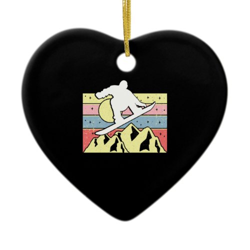 Snowboarder Snowboarding Snowboard Retro Ceramic Ornament