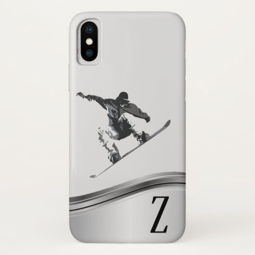 Snowboarder Sports Snowboard Monogram iPhone X Case