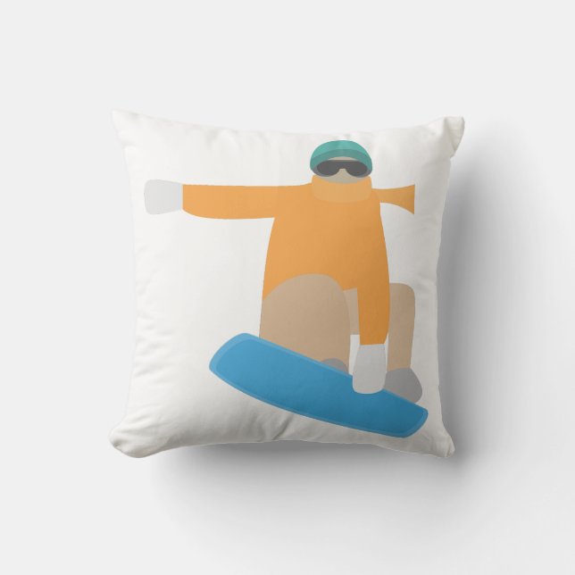 Snowboarder Throw Pillow (Front)