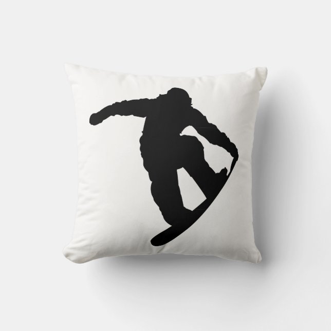 Snowboarder Throw Pillow (Front)