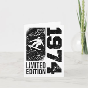 Snowboarder Vintage 1974 Birthday Snowboarding Sno Card