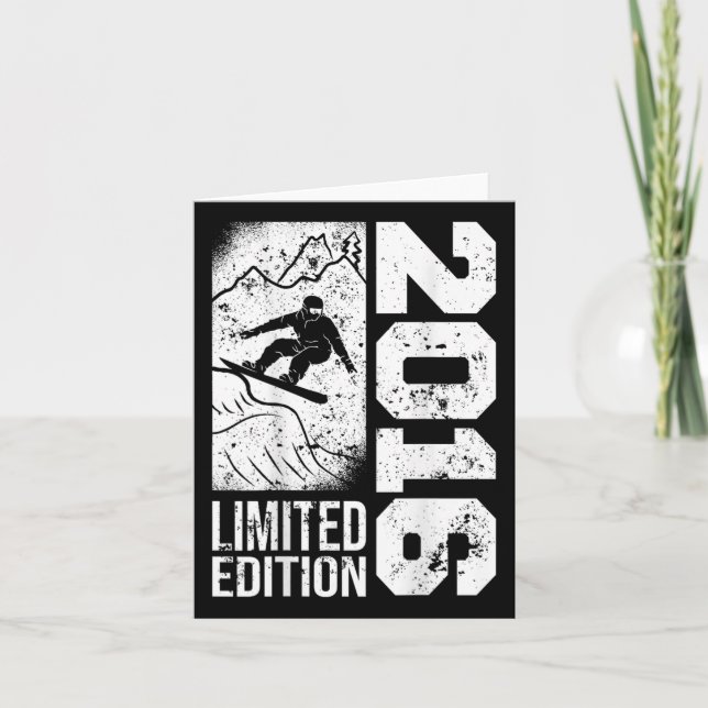 Snowboarder Vintage 2016 Birthday Snowboarding Sno Card (Front)