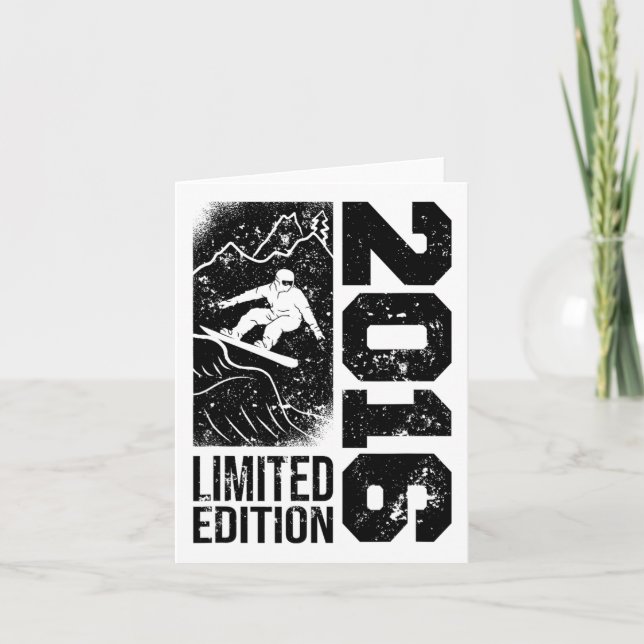 Snowboarder Vintage 2016 Birthday Snowboarding Sno Card (Front)