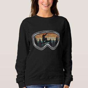 Snowboarder Vintage Goggles Trees And Mountains Sn Sweatshirt