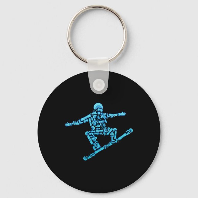 Snowboarder - Wintersports Snowboard Snowboarding  Keychain (Front)