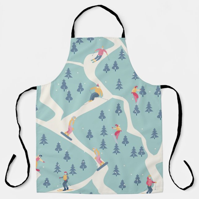Snowboarders, winter resort, active recreation. apron (Front)